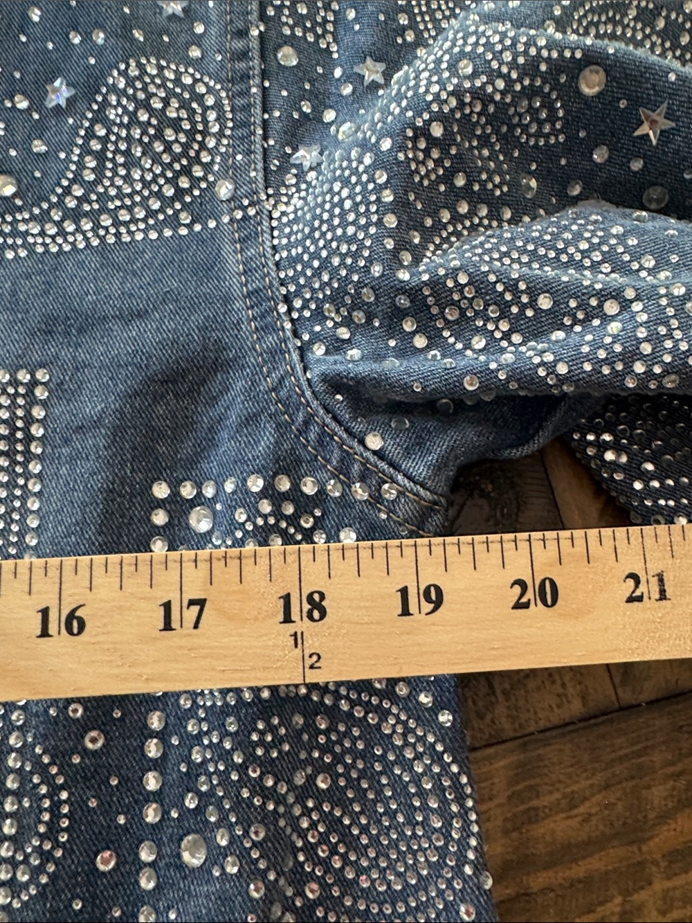 NWT Balboa Embellished Indigo Denim Jacket - Size Large - Picture 8 of 11